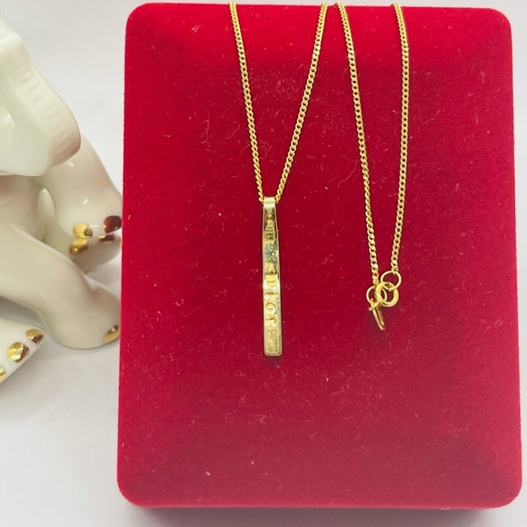 🌟18k Real Gold Bar Pendant Necklaces - Picture 2 of 5
